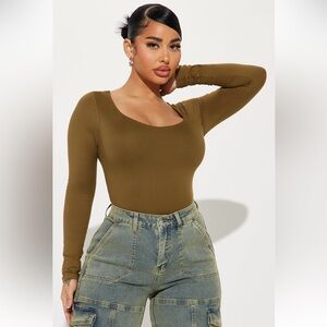 Heart & Hips Olive Long Sleeve Bodysuit